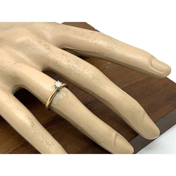 Diamond Engagement Ring 14k Yellow Gold 0.20 Carat Estate Jewelry Size 6… - Picture 5 of 14